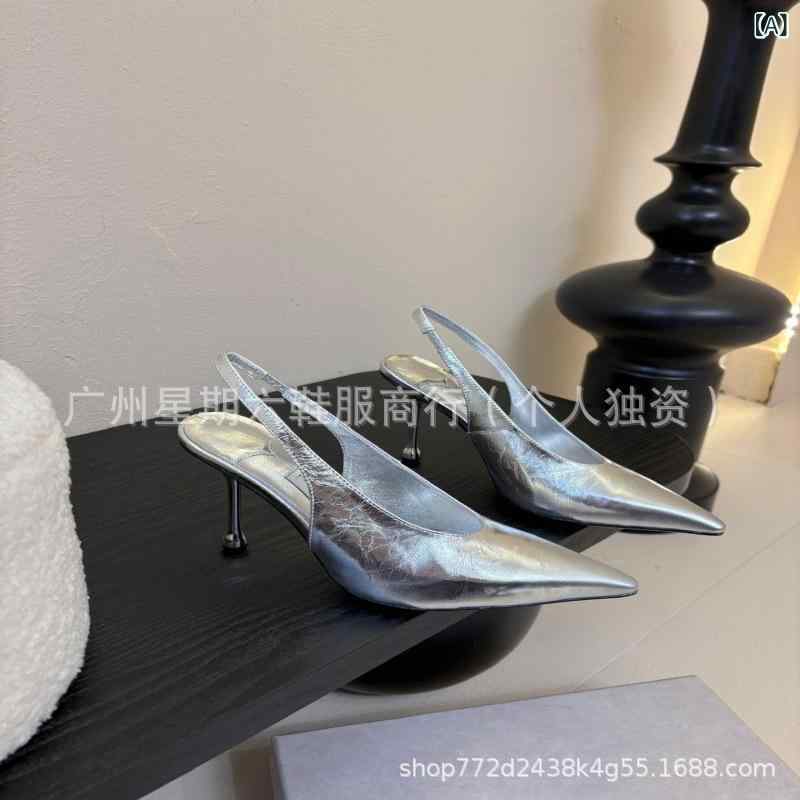サンダル レディース 春夏 パンプス ハイヒール 尖頭 ポインテッドトゥ バックストラップ ピンヒール 革 リアルレザー シューズ 靴 美脚 痛くない 歩きやすい 走れる 疲れにくい 履きやすい オフィス 通勤 ビジネス カジュアル 冠婚葬祭 フォーマル｜日用雑貨　RISE店