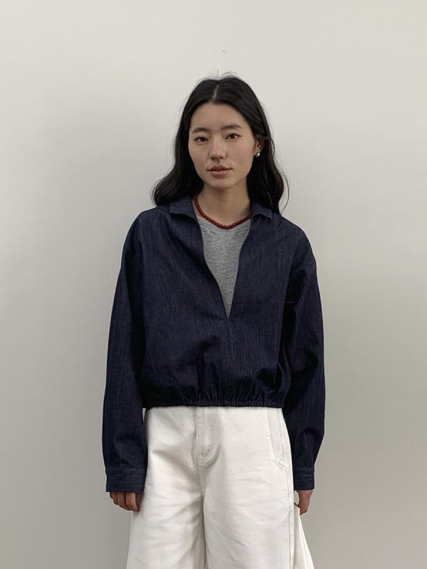 ティーシャツ レディース ジーンズティーシャツ 半袖 Vのど首 トップス トップ カットソー ジーパン原料品 春夏 心地好い 普段使い走り 通勤着 通学 伸縮性 吸湿速乾 通気性 デイリー お出かけ ビッグ影ぼうし 相応う 青碧 インディゴ