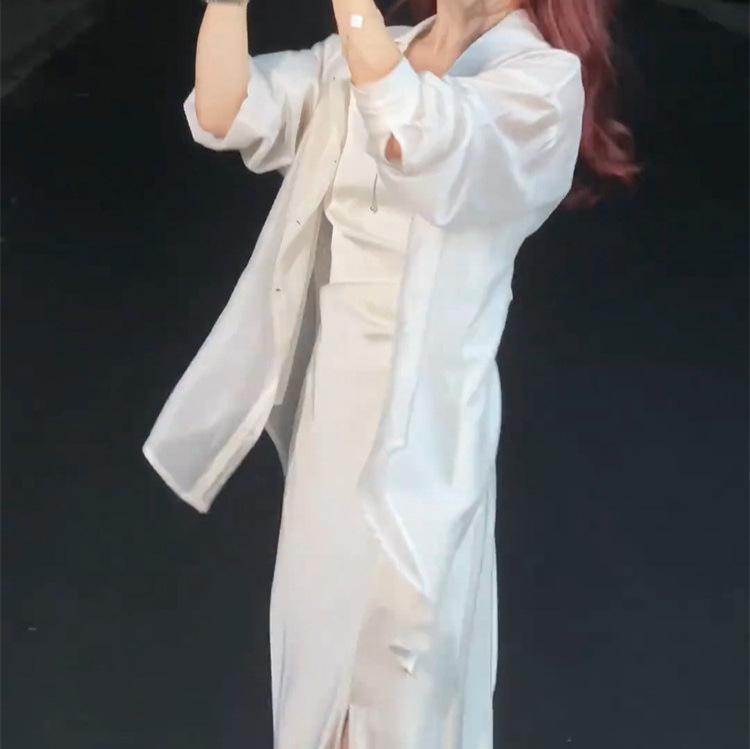 衣裳 レディース 春夏 当たること冷感 セットアップ キャミソール衣裳 ロング衣裳 砂浜御召しもの リゾートワンピ 長袖プルオーバー 日焼押しとどめる 2点書き割り 紫外線打つ手 旅する 普段使い走り 体型取りまかなう 大層らしい大きさ ゆったり 雅びやか