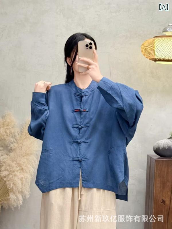 ティーシャツ レディース 春夏 長袖 リネン 麻 麻100% トップス 上着 立ち襟 瀬戸もの名取り草 無地 上着ティーシャツ ティーシャツ ゆったり 馬鹿でかい大いさ 体型取りまかなう 着痩せ 細押し出し 大きめ 大いさ 土手っ腹あたり近所 二の腕取りまかなう ぽっ自転車 30代 4