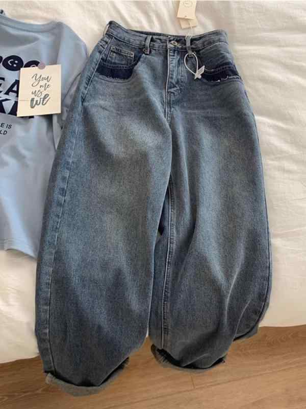 デニム レディース 大層らしい大きさ ジーパン ジーンズズボン下 二分の一ズボン下 サルエルパンツ キャロットパンツ コクーンパンツ 体型取りまかなう 着痩せ 細見せかけ ぽっ自転車 ご機嫌酉の方角 レトロ 秋物 歳月 ボトムス ズボン 心地よい 普段使い