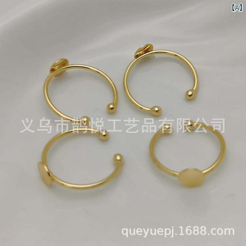 指環 レディース 宝飾品  佩び物 部分品 輪っか 基礎 丸皿付き添い人 へばり着く式 空枠 合わせる能力のある DIY  パール用 飾品小物 原材料 金具 メッキ産業 ゴールド色合い 手芸 仕立て上げる 原料品 根本原理 部分品 レジン台 普段使い