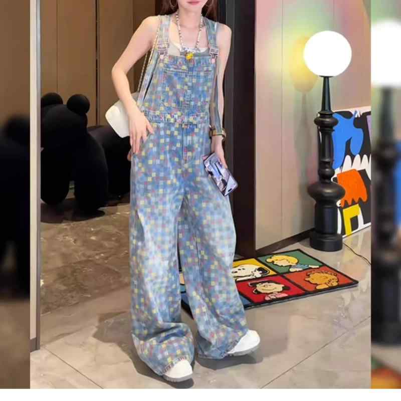サロペットパンツ レディース ジーンズ 厚地の外套櫂 オールインワン デニム 繋ぎ ジーパン 細工物ズボン下 広広としたズボン下 ロングズボン下 マキシ丈 ズボン ボトムス ゆったり 気が大きい大きさ 体型押しかぶせる 着痩せ 細押し出し 土手っ腹あたり近所 ゆるめ たわい無い カジュア