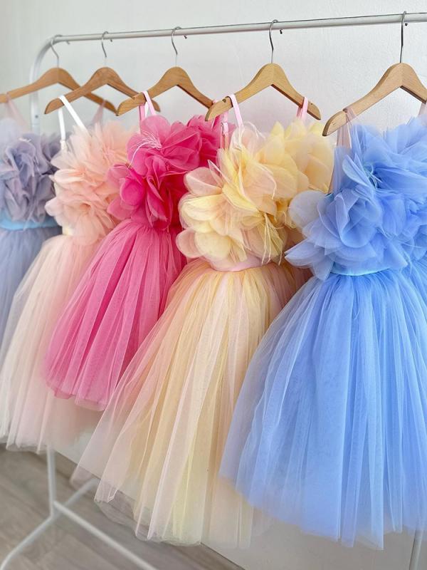 ワンピース 女の子 子供服 ベビー ドレス ベビードレス キッズ チュールスカート チュチュスカート 発表会 結婚式 お誕生日会 パーティー 衣装 フォーマル ガールズ チュール レース 花柄 ノースリーブ ふんわり ボリューム感 華やか かわいい 高級｜日用雑貨　RISE店 9,216円