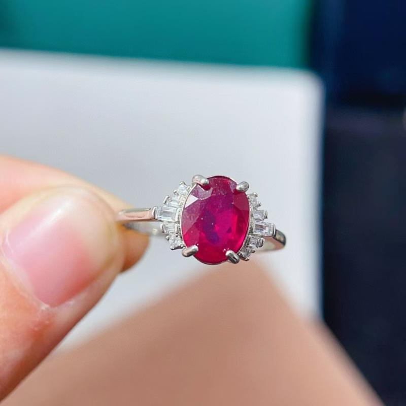 指輪 レディース シルバー 925 ジュエリー ルビー 大粒 7 9mm オープンリング アクセサリー 石風 宝石 リング 高級感 輝き 銀 綺麗め エレガント ギフト用 誕生石風 カラーストーン 重ね付け コーデ 上品 大人 かわいい 華奢 シン｜日用雑貨　RISE店
