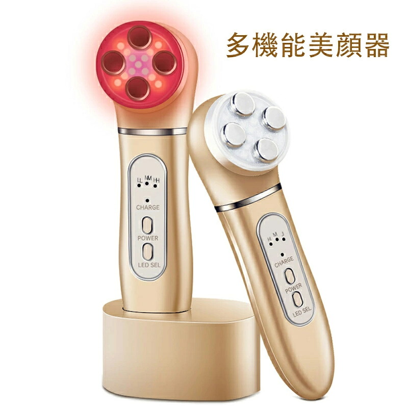 ★美顔器 目元 首LED 5in1 フェイシャル 小顔 ems 毛穴ケア イオン導入 人気ランキング RF ビューティ 引き締め 美肌 フェイスライン 角質ケア 微電流 美容 マイナスイオン USB RFラジオ波 タイマー機能 毛穴 ３段階レベル調整 光エステ｜riseショップ
