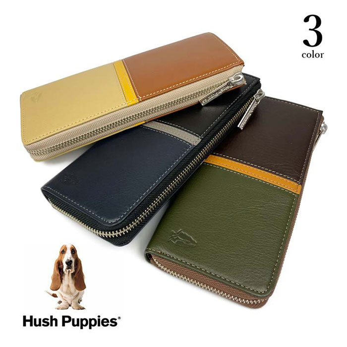 楽天市場】メンズ 長財布 ラウンドファスナー ブランド Hush Puppies