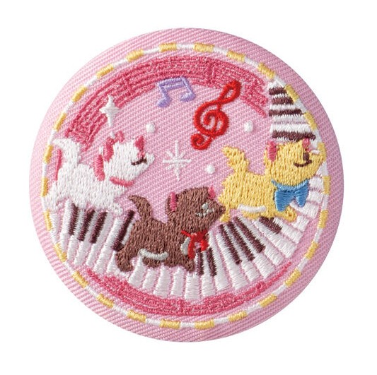 11．おしゃれキャット （刺繍缶バッジのみ発送）Disney Characters 刺繍缶バッジビスケット2 ギフト プレゼント キャラクター グッズ画像