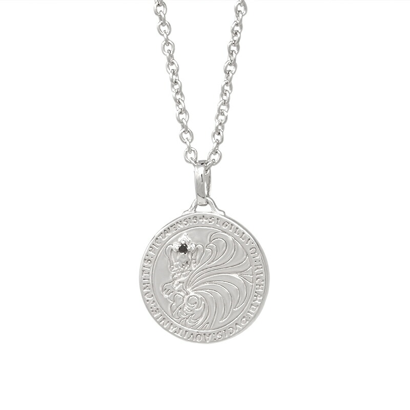 春早割 ライオンハート ブランド メンズ シルバー シルバー925 アズキチェーン ネックレス コイン ハウル Heart Lion ネックレス ペンダント