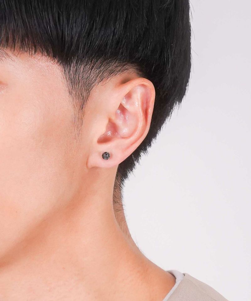 ライオンハート Basic プラチナ Lサイズ 01ea0164bk メンズピアス 1粒 ピアス キャッチ ブラックダイヤモンドピアス おしゃれ Lion Heart 黒 ブランド 誕生日 プレゼント 0 5ct 片耳用 シンプル 石 1点売り