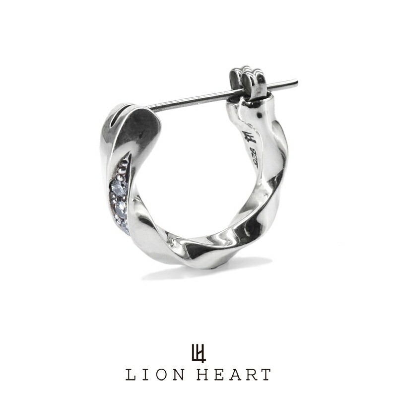 ライオンハート for Gift クロッシング ピアス ツイストCZ シルバー925 1EA153A0SV LION HEART メンズ 男性 ステンレスポスト フープ ピアス 1点売り 片耳用 ブランド プレゼント ギフト