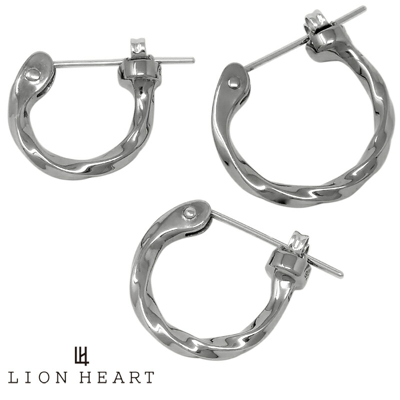 ライオンハート for Gift ツイスト フープ ピアス シルバー925 (ブラック) 01EA0631B LION HEART メンズ 男性 サージカルステンレス ポスト 1点売り 片耳用 ブランド プレゼント ギフト