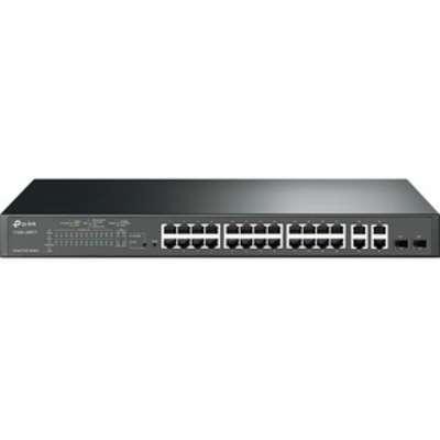 TP-LINK JetStream 24-Port 10/100Mbps + 4-Port Gigabit Smart Switch with 24-Port PoE+