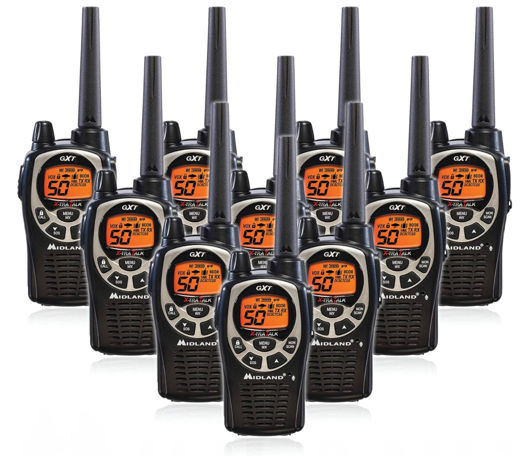 Midland トランシーバー GXT1000VP4トランシーバー Midland GXT1000VP4 Black Two-Way Radios, 2-Pack, 36-Mile, 50