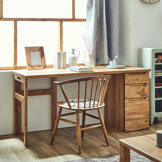 関家具 nora project コットン デスク 幅90cm 引出付 天然木 関家具 デスク 学習デスク 幅90cm cotton コットン 作業デスク 机