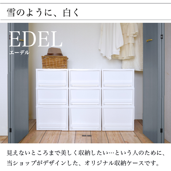 楽天市場 収納ケース Edel エーデル L 2段セット 収納ボックス 収納box おしゃれ プラスチックケース 衣類収納 押入れ クローゼット モノトーン 白 ホワイト シンプル 透けない 不透明 リス Living雑貨 リスonlineshop