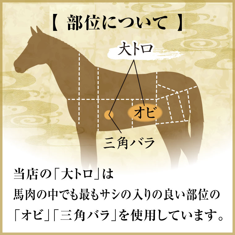 利他フーズ【本場熊本、さばきたての馬刺し】【大トロ】極上の逸品『大トロ馬刺し(約50g)』
