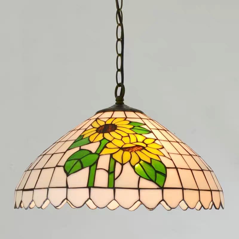 A048285ステンドグラス ペンダントライト 豪華天井照明ステンドグラスランプ ガラス工芸品 ． 電源直結タイプ｜リタハウス　店