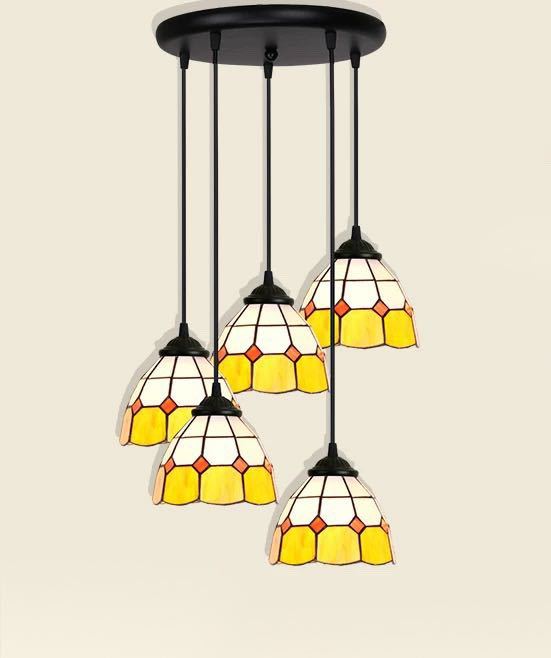 A028268天井照明ステンドグラス ペンダントライト ．ステンドグラスランプ ガラス工芸品 電源直結タイプ｜リタハウス　店