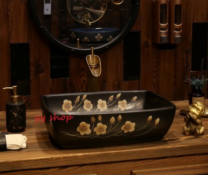 0121f15豪華洗面ボウルセット陶器洗面台 トイレ 手水鉢 手洗器 手洗い鉢 洗面器 蛇口 排水金具付き Pressclubvartha Com