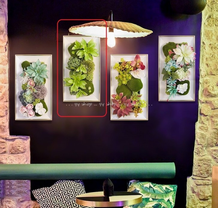 賜物 09t13 3壁飾り 人工観葉植物 壁掛けインテリア ディスプレイ 壁掛けミックスグリーン 造花 壁掛け Dgrau Digital