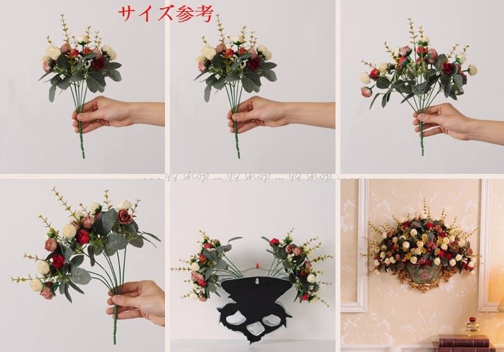 1020T19-2-2壁飾り人工観葉植物壁掛けインテリアディスプレイ壁掛けミックスグリーン造花壁掛け