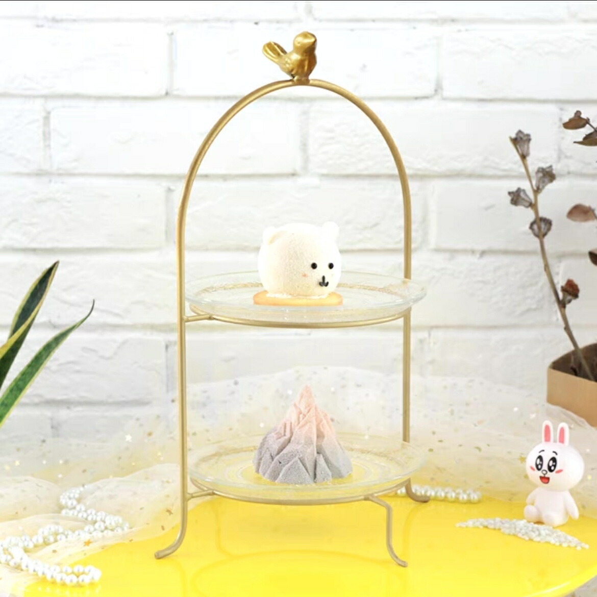 A001163ケーキスタンド アフタヌーンティー 2段ティースタンド パーティ用|リタハウス 店
