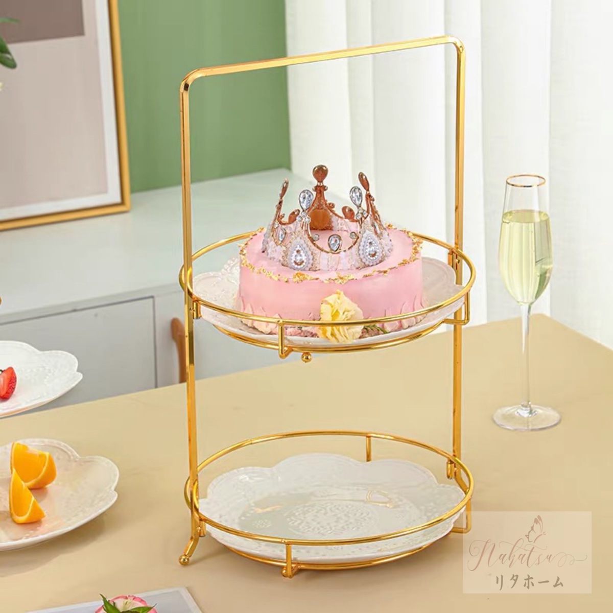 ケーキ スタンド プレート 2段セット アフタヌーンティー フルーツ トレー 皿 激安アウトレット!