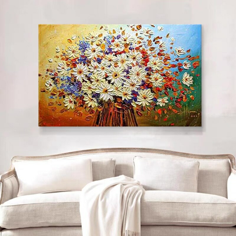 A002171手作り油画 額つき 芸術品 絵図室内装飾壁飾りつけ 油彩壁画 購入注文能力のある 御膳上等感
