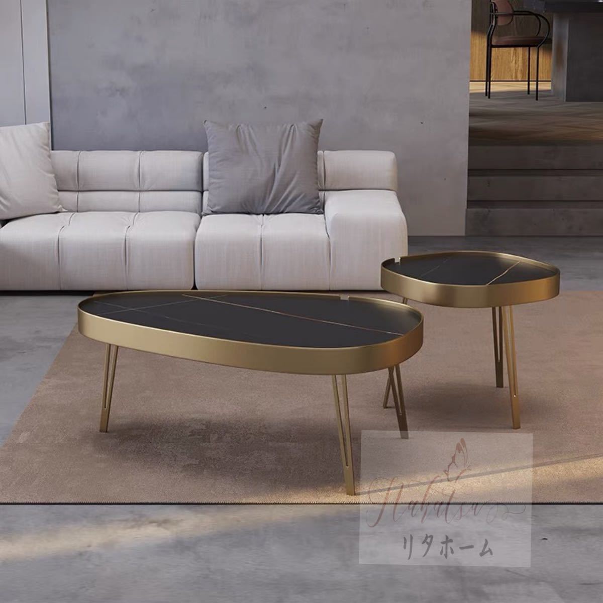 楽天市場】A014908人造大理石ローテーブル リビングテーブル センター