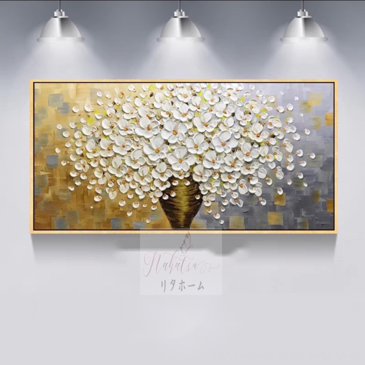 楽天市場】手作り油画 額つき 美術品 絵画インテリア壁飾り 油絵