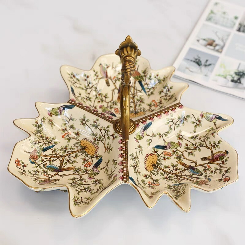 高級果物皿 盛り皿 お菓子皿 フルーツプレート 花柄豪華 果物カゴ お菓子鉢 ケーキスタンド 今日の超目玉