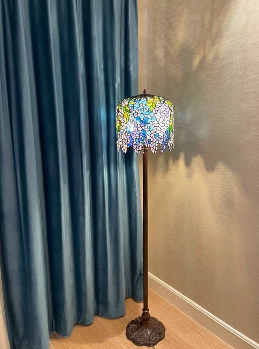 スタンドライト　ランプ　フロアスタンド　照明　ステンドグラス風　ハンドメイド ステンドグラスフロアースタンド 送料無料 ステンドランプ