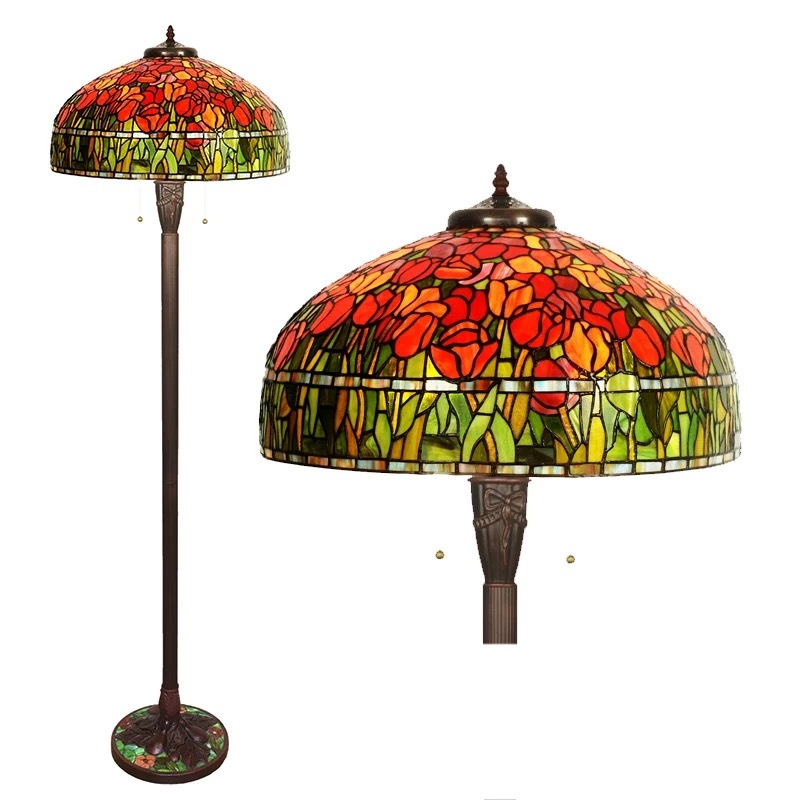 ステンドグラスフロアライト 間接照明  照明器具豪華　ランプ ガラス 工芸品 楽天市場】A012104ステンドグラスフロアライト ．間接照明