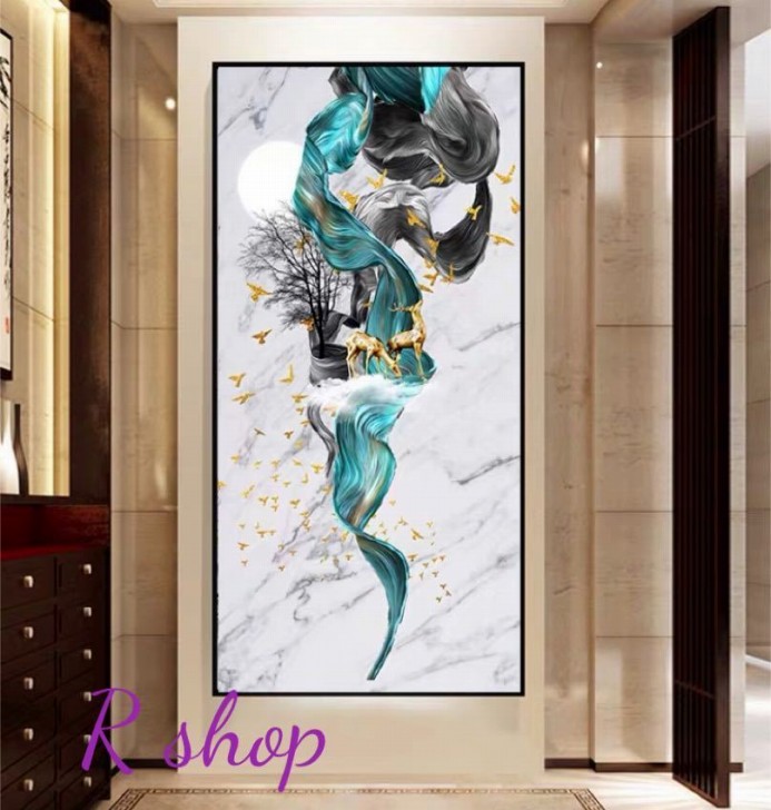 未使用 贅沢な装飾画 象 油彩 美術品 絵画 玄関 壁画 掛け 装飾lz 絵画/タペストリ 【史上最も激安】