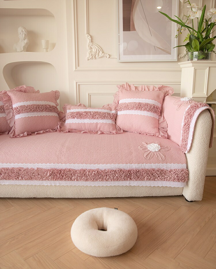 激安通販新作 So131ソファーシート ソファーカバー シーズン通用タイプ サイズオーダー可能 滑りどめ生地 1点セット 姫系 フェミニン Fucoa Cl