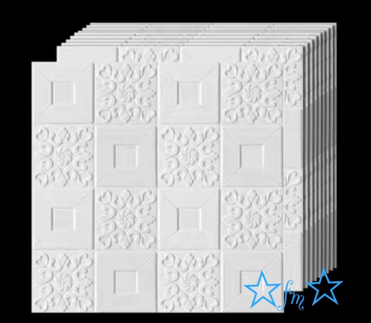 楽天市場】50枚 70cm×70cm 背景壁 3D立体レンガ模様壁紙 防水 汚い防止 
