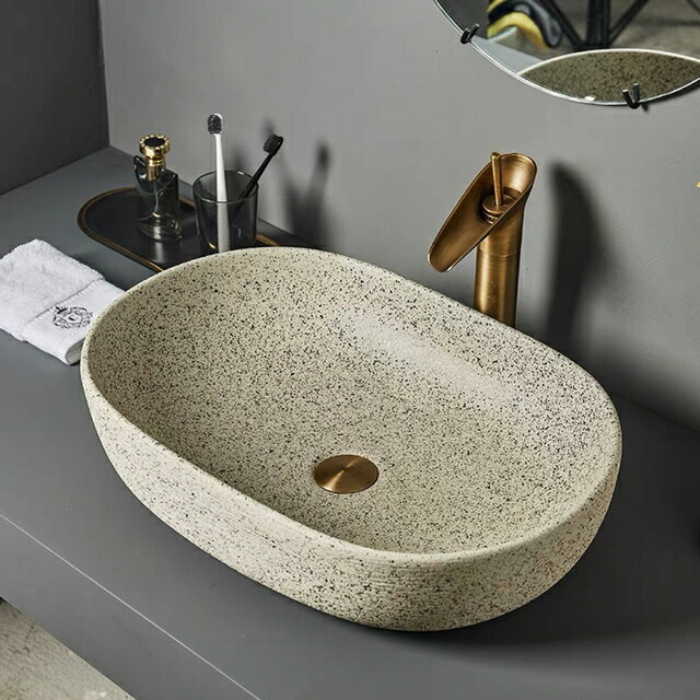 A08093 置き型洗面ボウルセット．手洗い器 デザイン 陶磁器 手洗い鉢