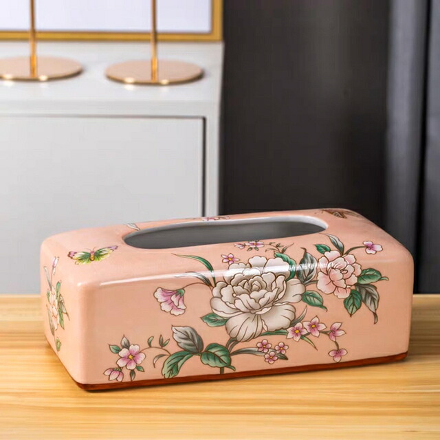 A018659高級感のある ティッシュケース 陶器ティッシュボックス｜リタハウス　店