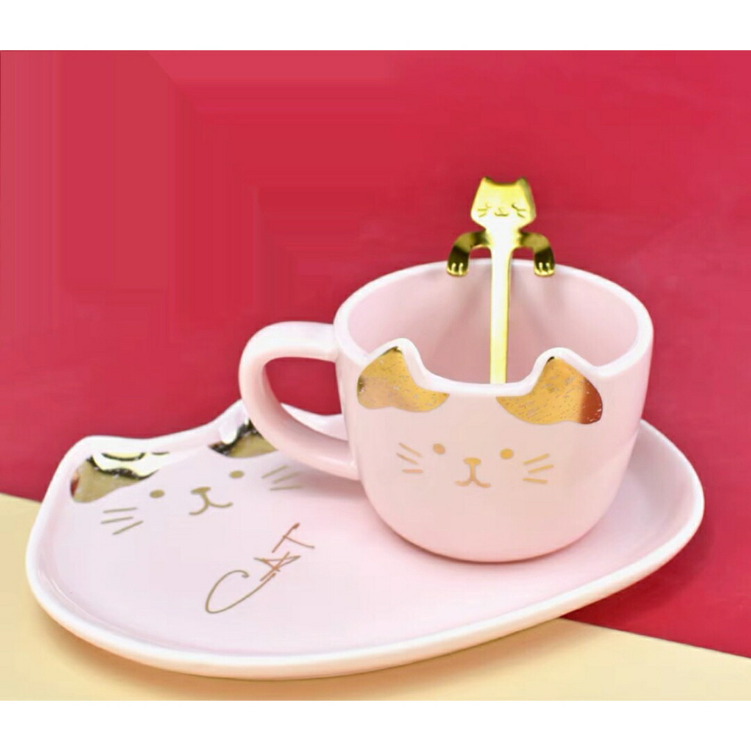 ティー・コーヒーカップセット  猫雑貨 猫グッズ　カップ＆ソーサー1客  ネコ ティー・コーヒーカップセット 猫雑貨 猫グッズ カップ