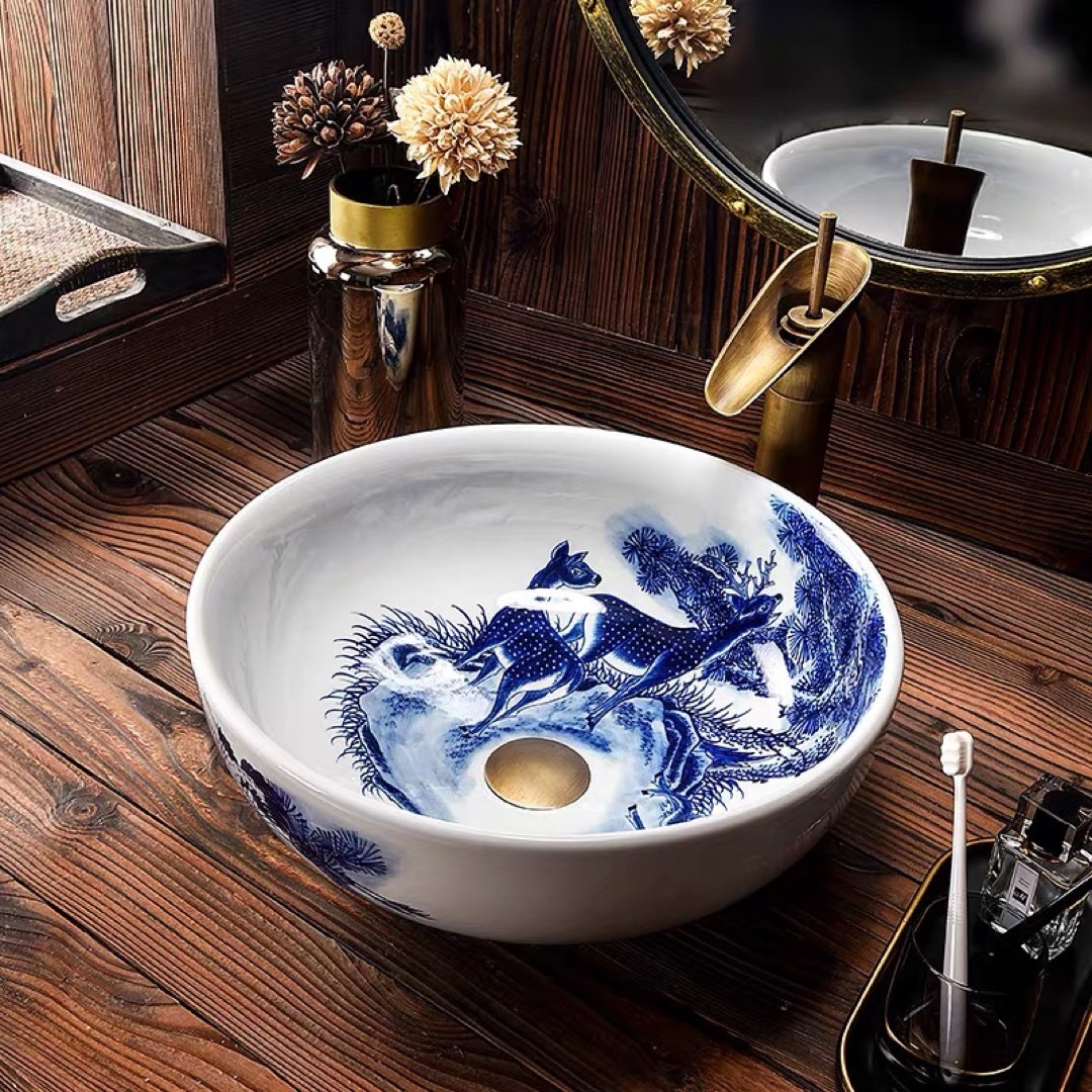 洗面ボール 陶器 手水鉢 ．手洗器 手洗い鉢 洗面器 蛇口 楽天市場】A030851洗面ボール 洗面台 洗面ボウルセット 手洗器 手洗い