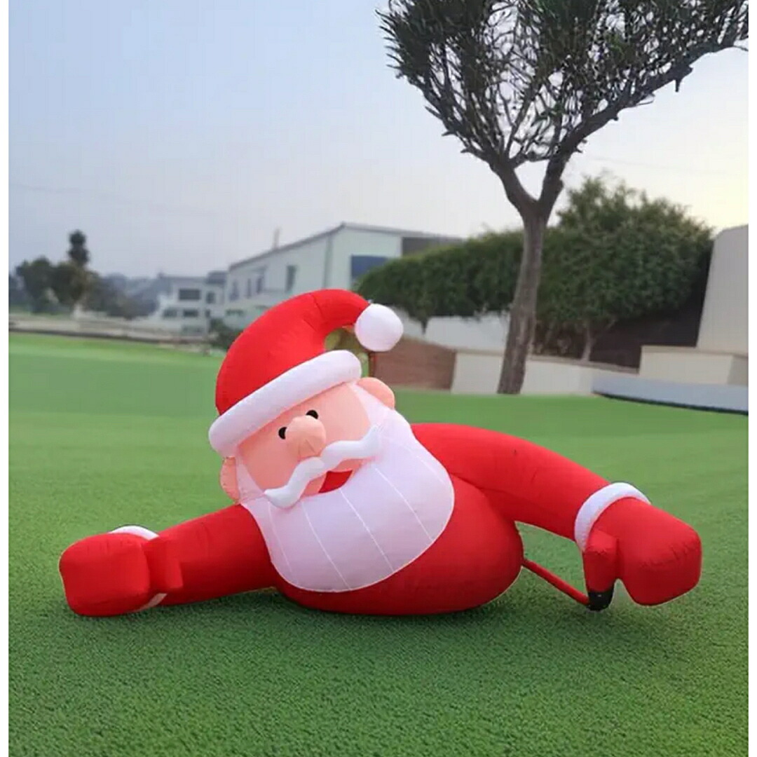 A060367クリスマス飾りつけ サンタさん 飾りつけ 膨らます でき事  庭 室外かざり付ける