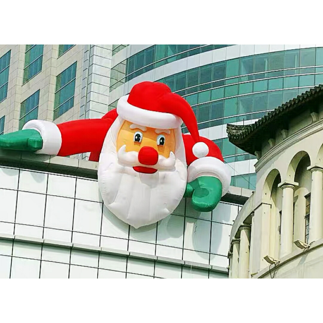 A060368クリスマス飾りつけ サンタさん 飾りつけ 膨らます でき事  庭 室外かざり付ける