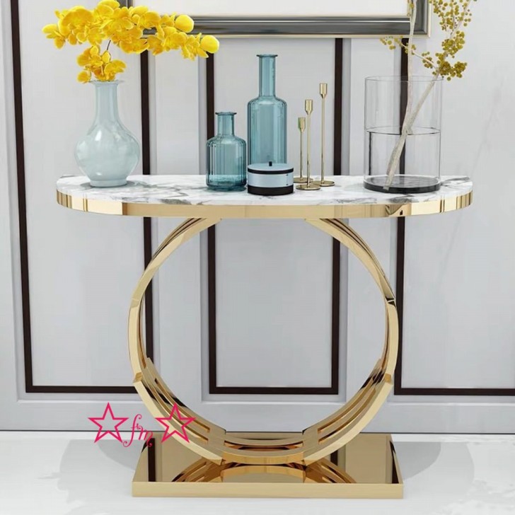 楽天市場】A012942高級サイドテーブル 人造大理石コンソールテーブル