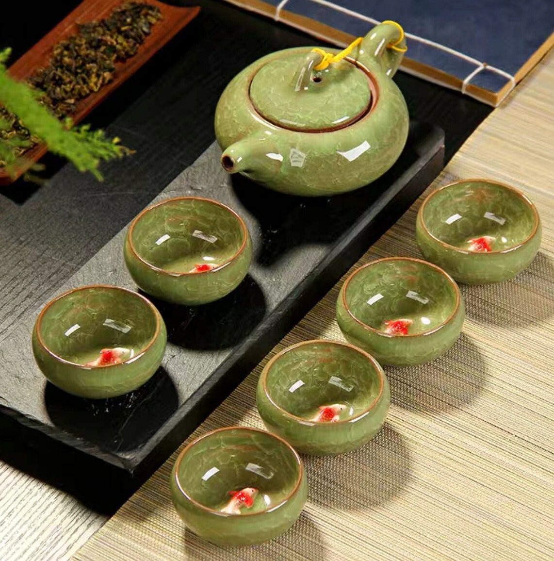 6客茶器揃 湯呑 急須ポット ．茶器セット ティーセット 茶器セット 急須セット 湯呑みセット ティーポット 急須