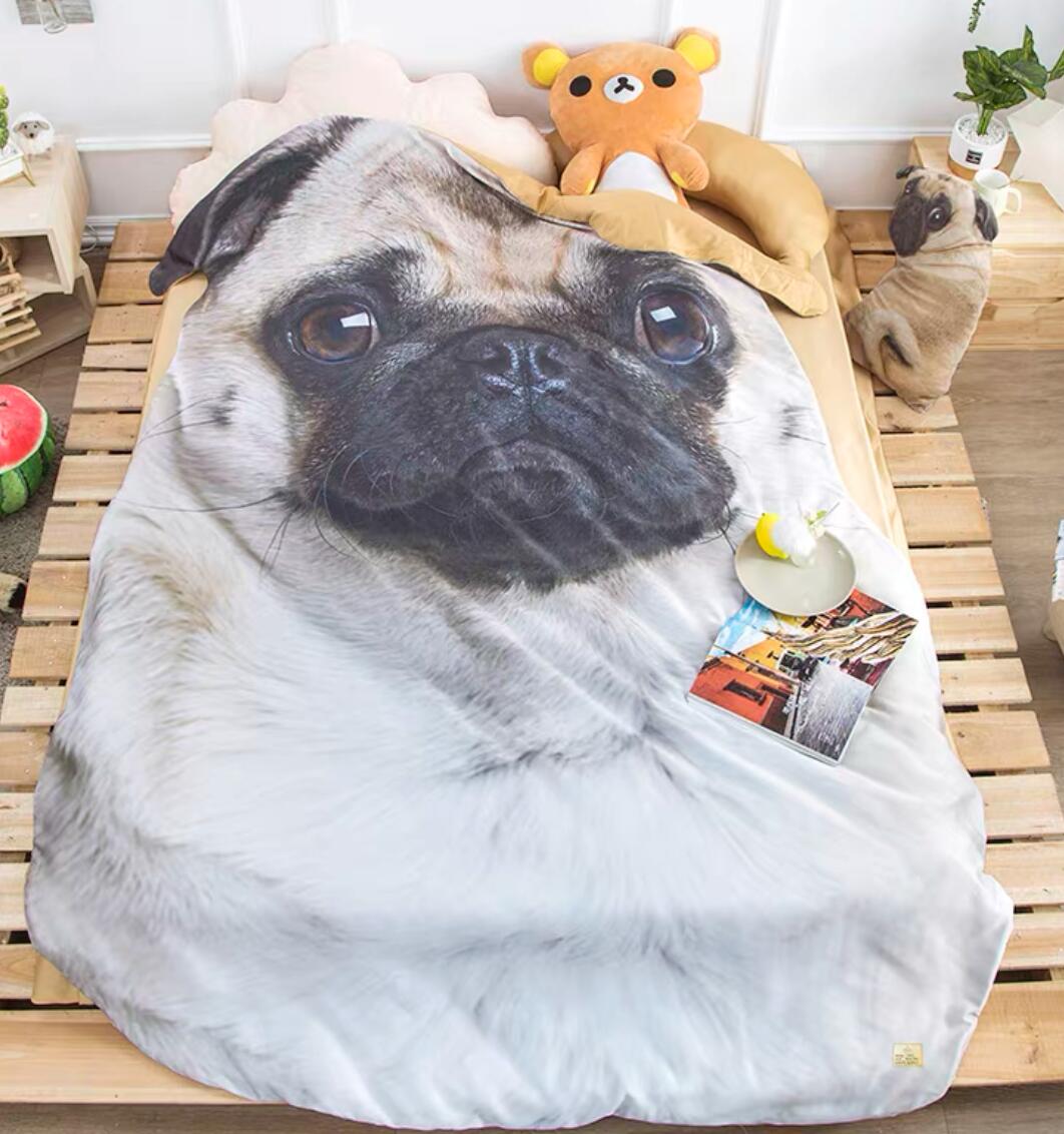 楽天市場】A059263可愛い パグ毛布犬柄 ブランケット 防寒対策
