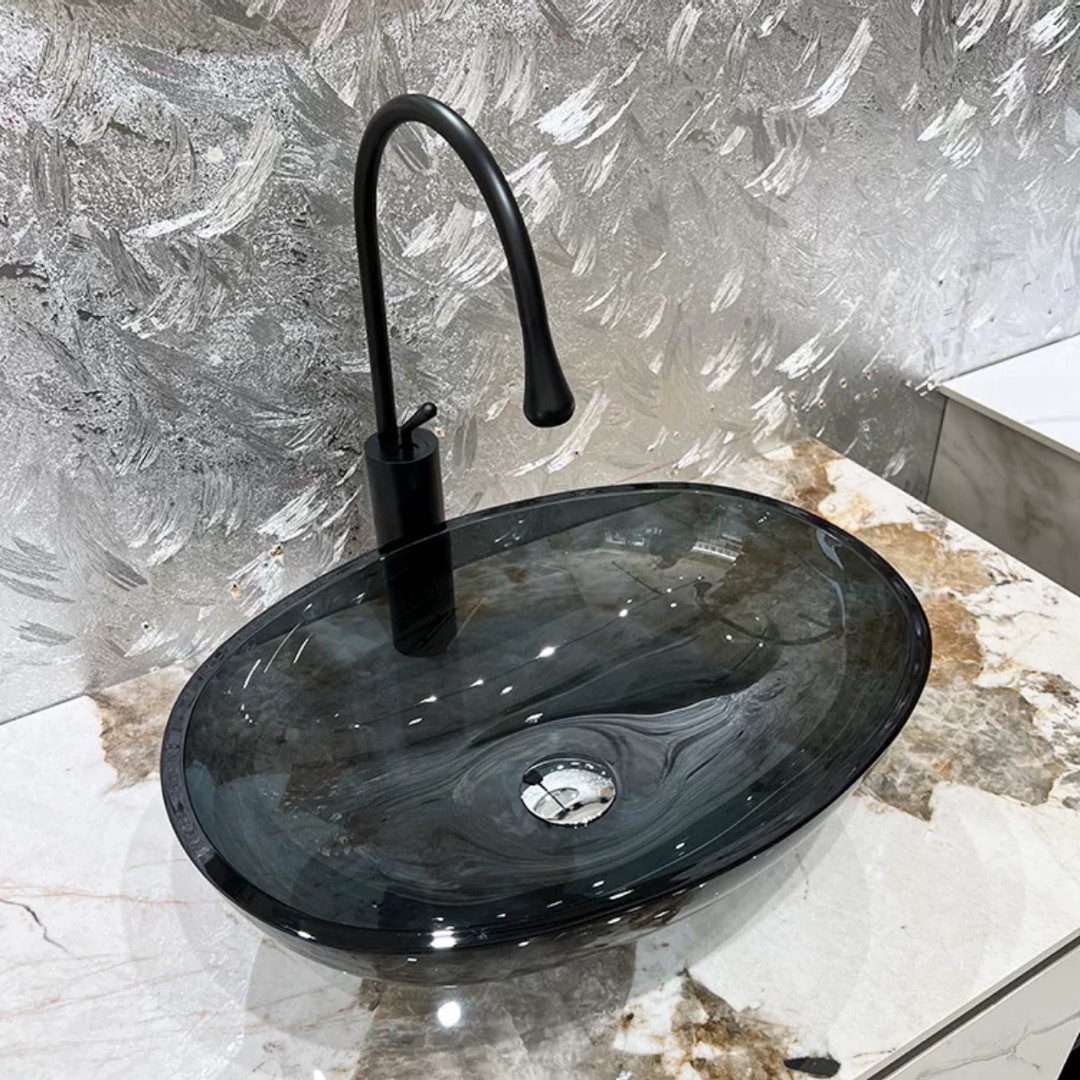 A032346高級洗面台 洗面ボウルセット 強化ガラス手水鉢 洗面器 蛇口 排水金具付き|リタハウス 店