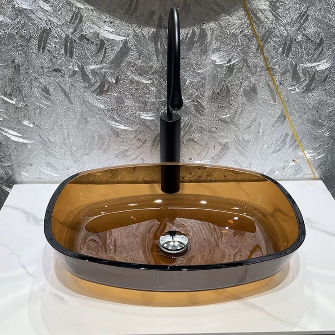 A032351高級洗面台 洗面ボウルセット 強化ガラス手水鉢 洗面器 蛇口 排水金具付き|リタハウス 店