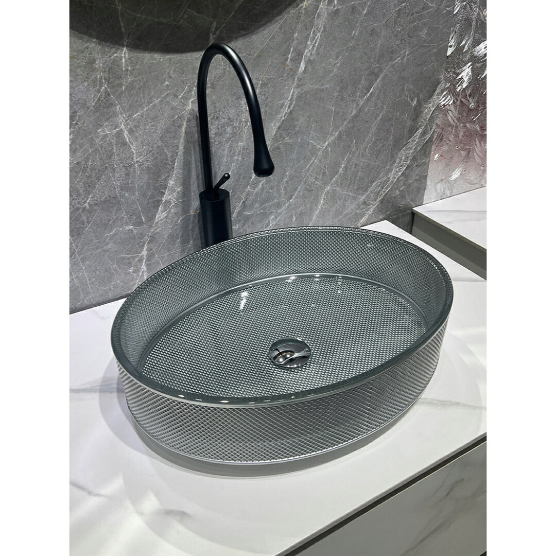 A032378高級洗面台 洗面ボウルセット ガラス手水鉢 洗面器 蛇口 排水金具付き|リタハウス 店
