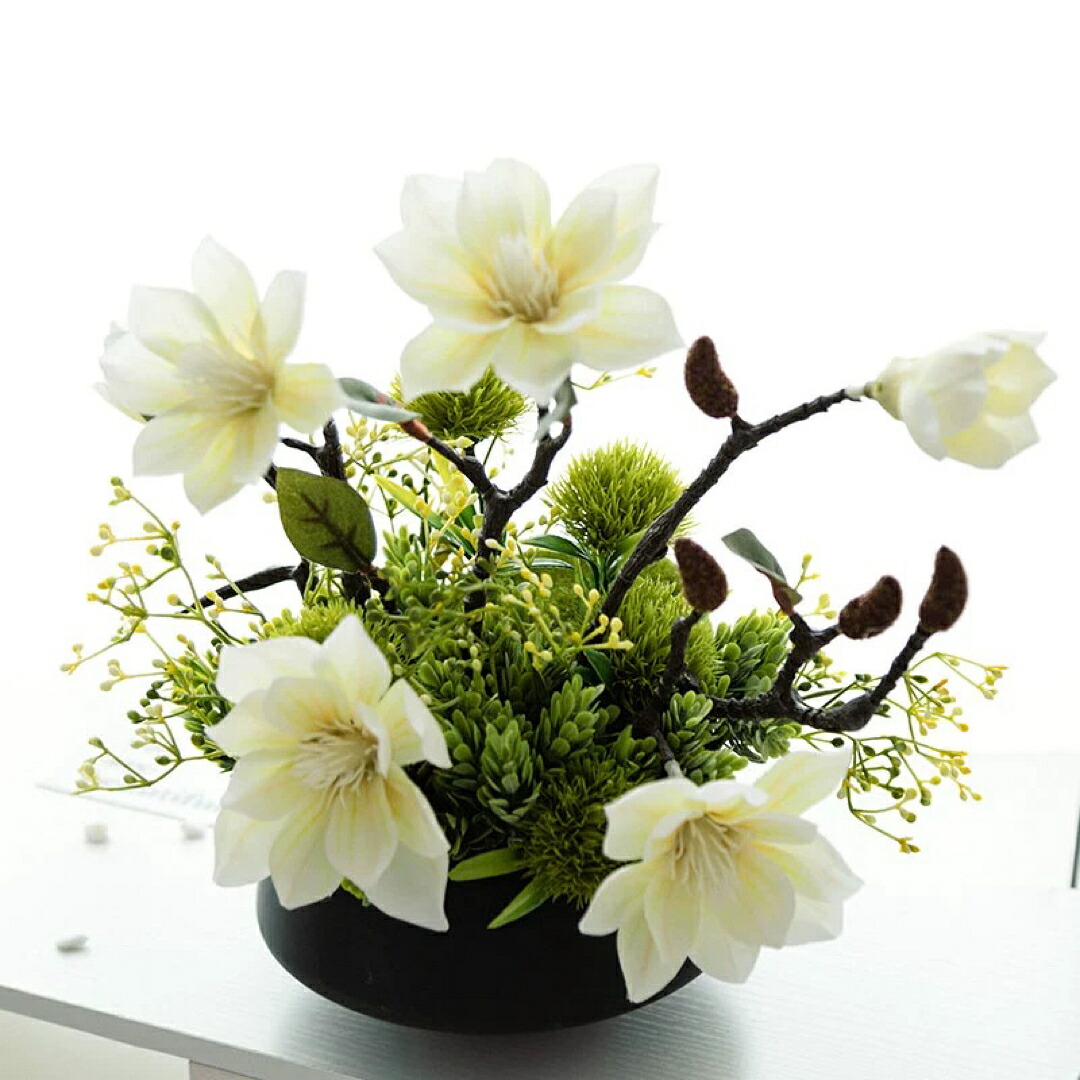 A037747造花 盆栽 インテリアフラワー お部屋の装飾 フラワーポット入り 造花ブーケ置物｜リタハウス　店